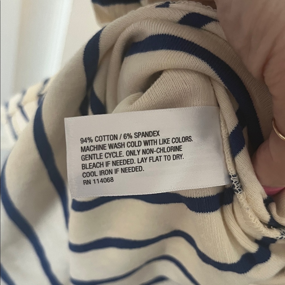 Evereve Cream and Navy Striped V-Neck Midi Dress - Picture 7 of 7